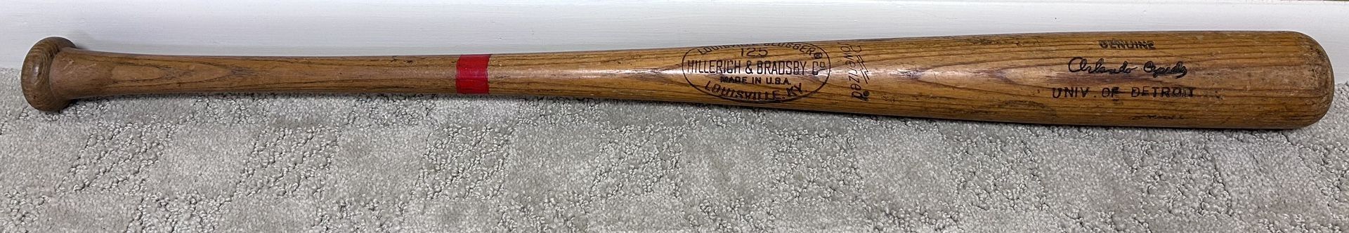 Games Used University Of Detroit Wooden Orlando Cepeda Baseball Bat