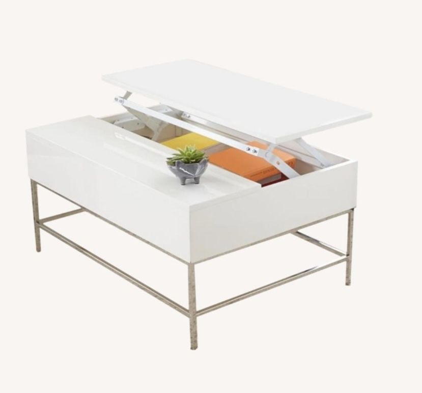 West Elm Lift Top Coffee Table - GLOSSY WHITE 