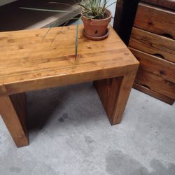 Butcher Block Entryway Bench 27.5"x17. 5"x22"
