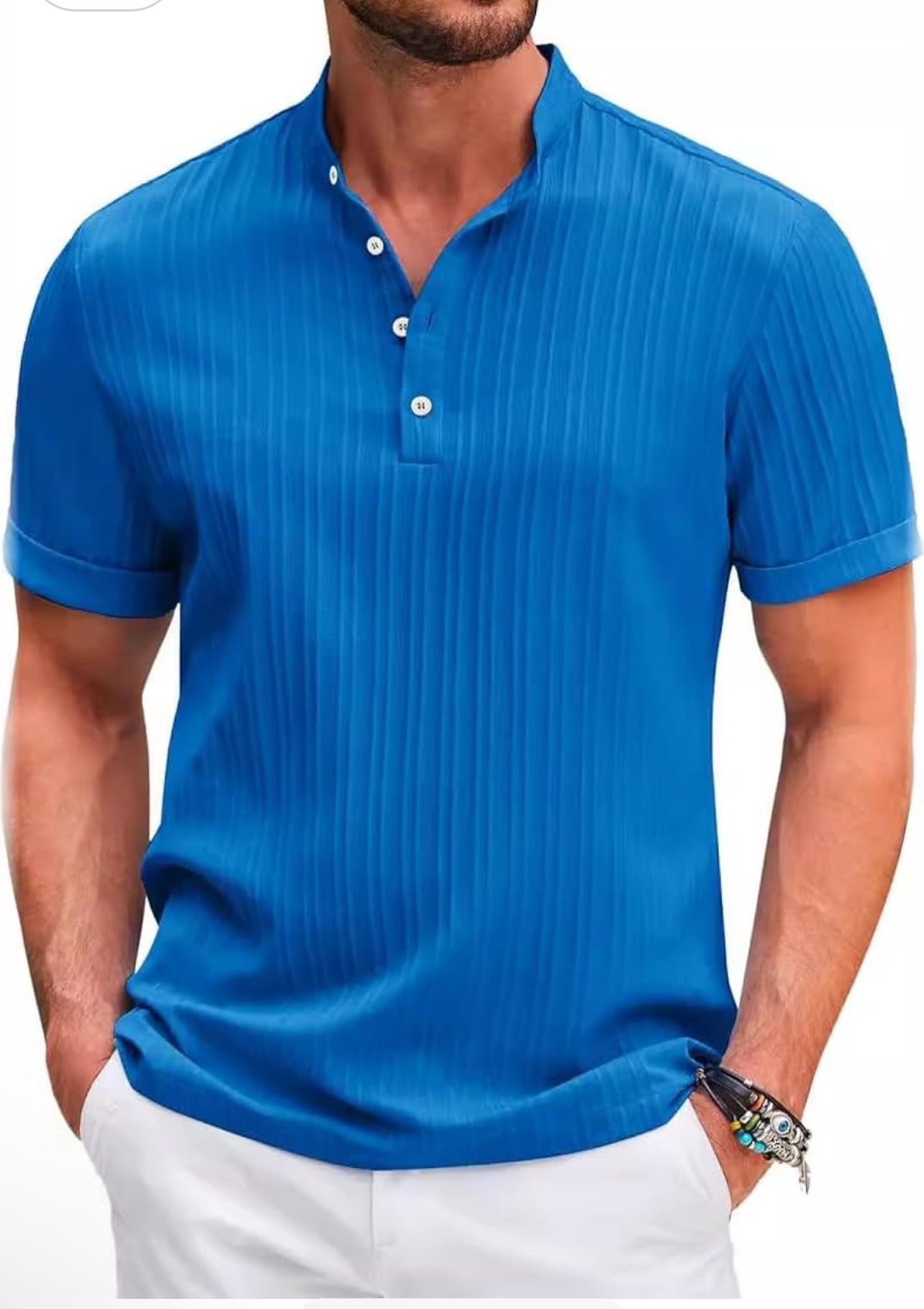 2025 Wish New Men's Retro Cotton and Linen Striped Shirt Casual Loose Fit Shirt