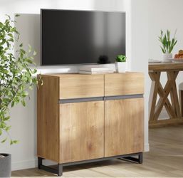 3 x WAMPAT Modern TV Stands for TVs Up to 40 Inch, Entertainment Center Media Console with Adjustable Shelves & Metal Base for Living Room or Bedroom,
