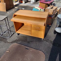 Desk With Drawers..Rolling Wheels