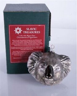 Slavic Treasures glass koala bear ornament