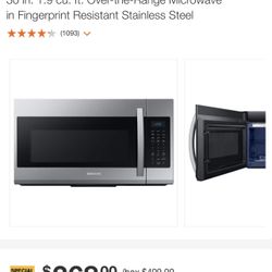 Samsung Over-the-Range Microwave – Like New