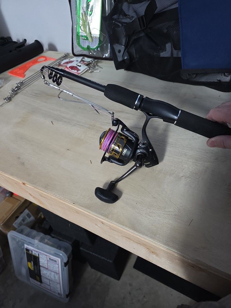 Penn Battle 3 3000 New With Pole For Decending Bottom Fish