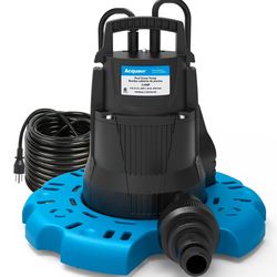 ACQUAER 1/4 HP AUTOMATIC SUBMERSIBLE POOL COVER PUMP 2250GPH WITH 3/4" CHECK VALVE ADAPTER AND 25-FOOT POWER CORD