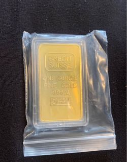 New Gold Credit Suisse One Ounce Ingot Replica Prop