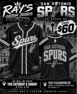 San Antonio Spurs Custom Baseball Jersey