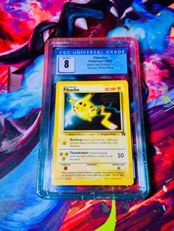Pikachu Black Star Movie Promo CGC 8 🔥