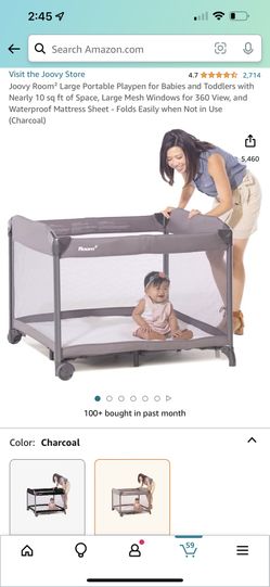Room2 Playard dingier Mattress Charcoal joovy