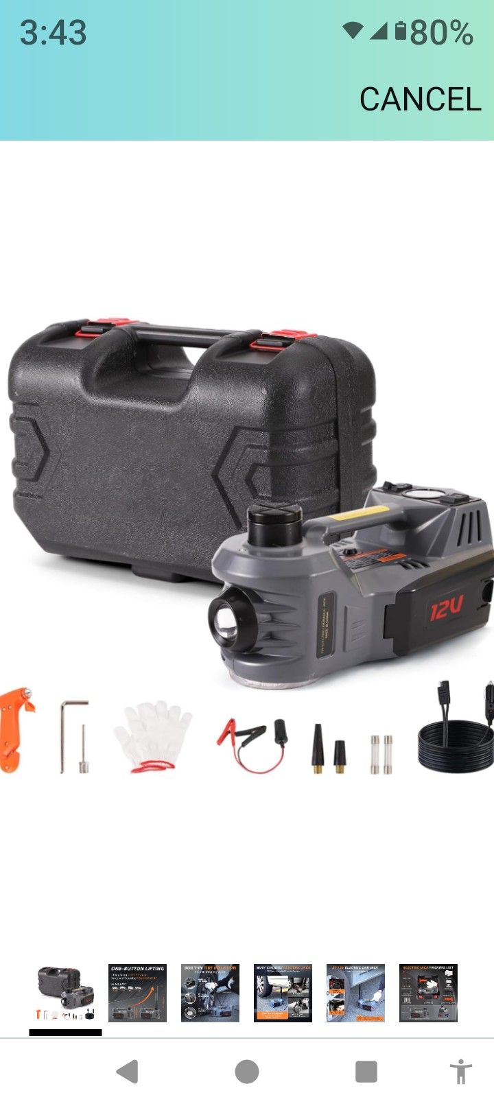STANDTALL 5 Ton Electric Hydraulic Floor Jack With Carring Case