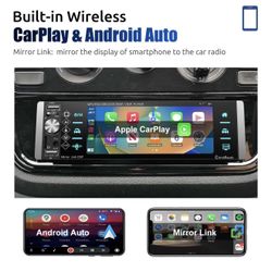 5.1" Car Stereo Single DIN Apple Carplay/Android Auto Radio Head Unit 