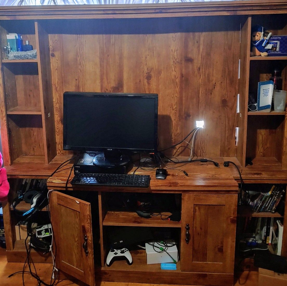 Large Entertainment Center with Shelves and Storage - BEST OFFER