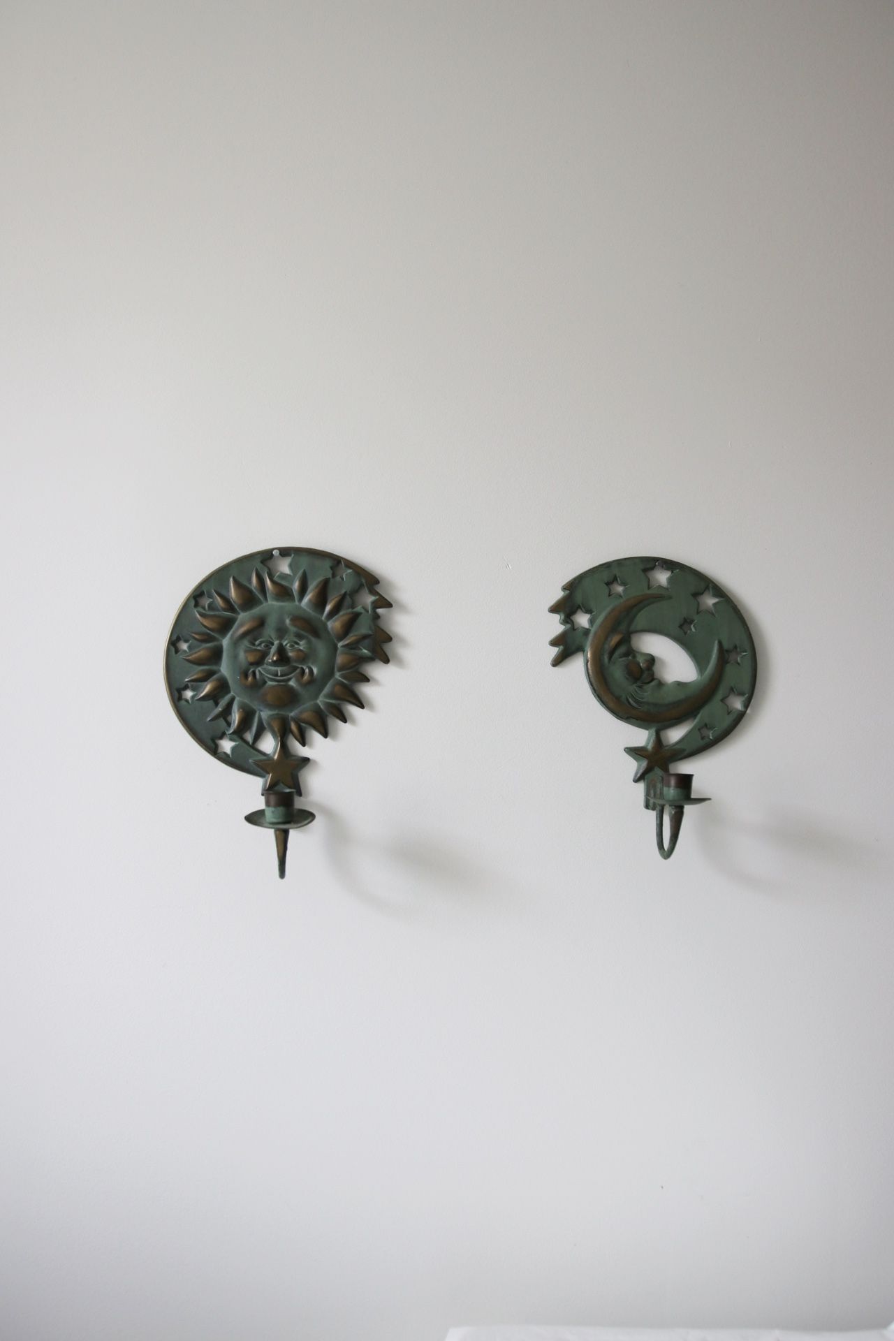 Vintage Wall Hanging Candle Holders Set Of 2