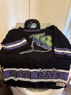 MLB Tampa Bay Rays Hockey Style Shirt With SnapBack