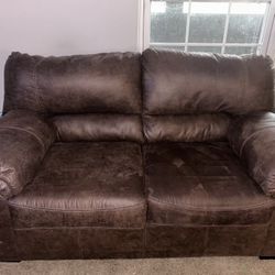 Suede Leather Couch 