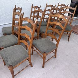 Ten High Back Wooden Chairs-Free