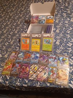 Pokémon Card Collection with170 holos, reversed holos37 full art EX and 3 Graded Cards