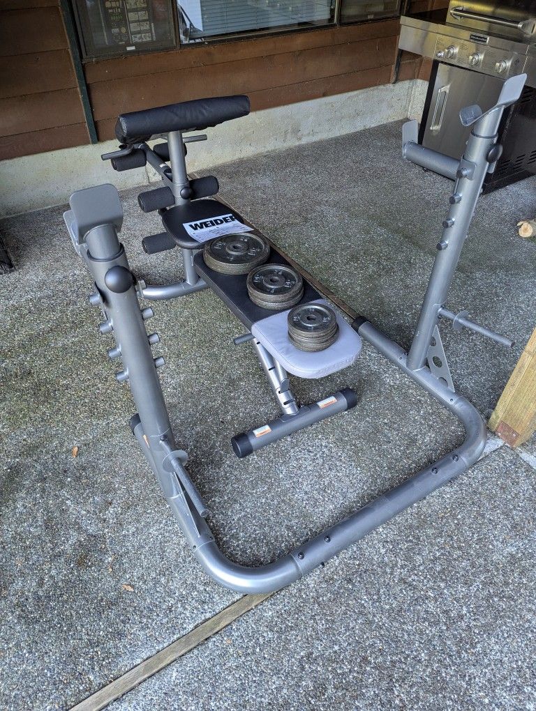 Squat Rack And Weight Bench