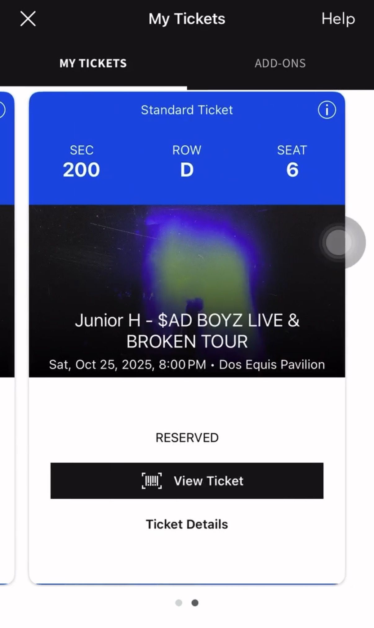 JUNIOR H TICKETS