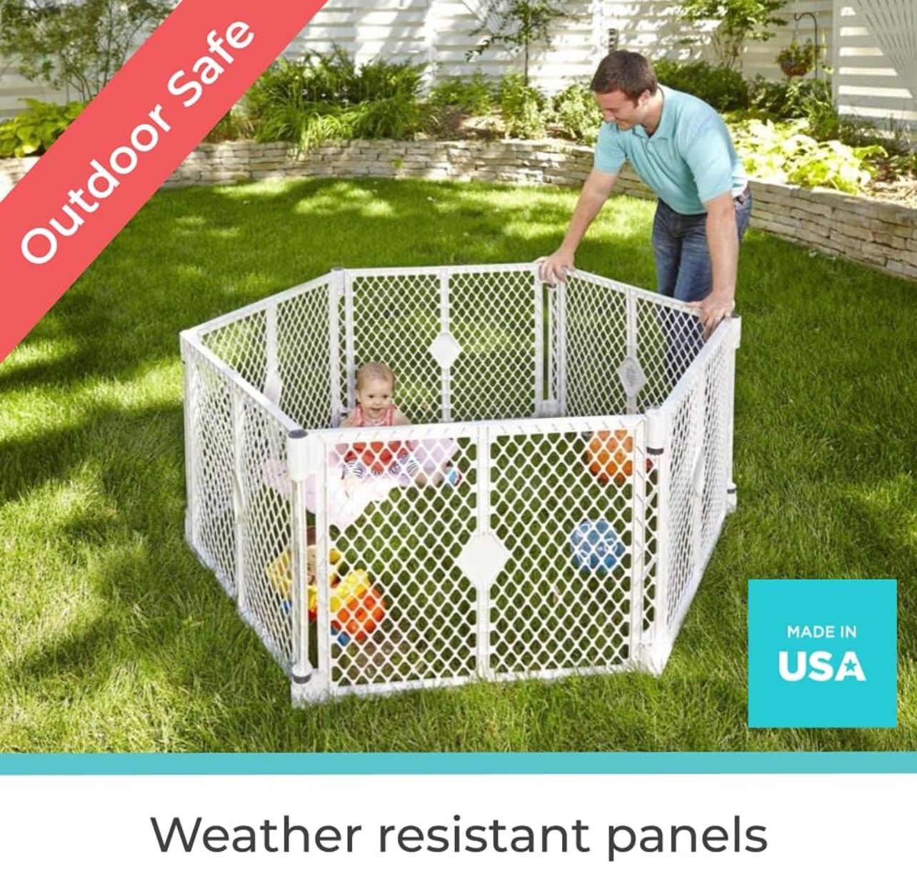 Toddleroo by North States Superyard 6 Panel Baby Gate Play Yard Pet Gate