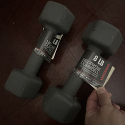 Pair of 8 Lb dumbbells 