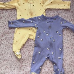 2 Carter bee zip ups