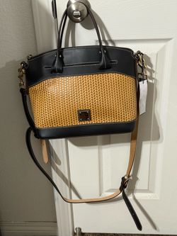 Dooney & Bourke Black Basket Weave Domed Satchel