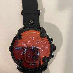 NEW AUTHENTIC DIESEL LITTLE DADDY BLACK IRIDESCENT CHRONOGRAPH MENS DZ7443 WATCH