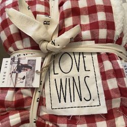Rae Dunn Love Wins Blanket