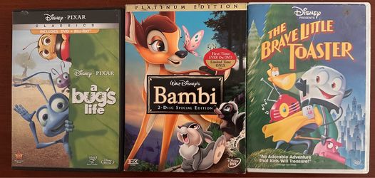 Disney DVD Bundle - A Bug's Life, Bambi, Brave Little Toaster