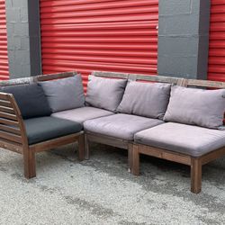 Outdoor Wood Patio Sectional Set (3 Piece Modular) - Free Curbside Delivery! 
