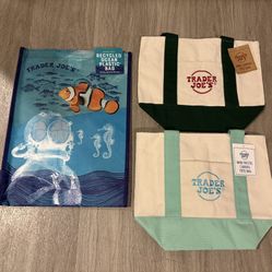 Trader Joe’s Mini Canvas Mint Green and Navy Blue & Ocean Bags- $40 (Gilbert)