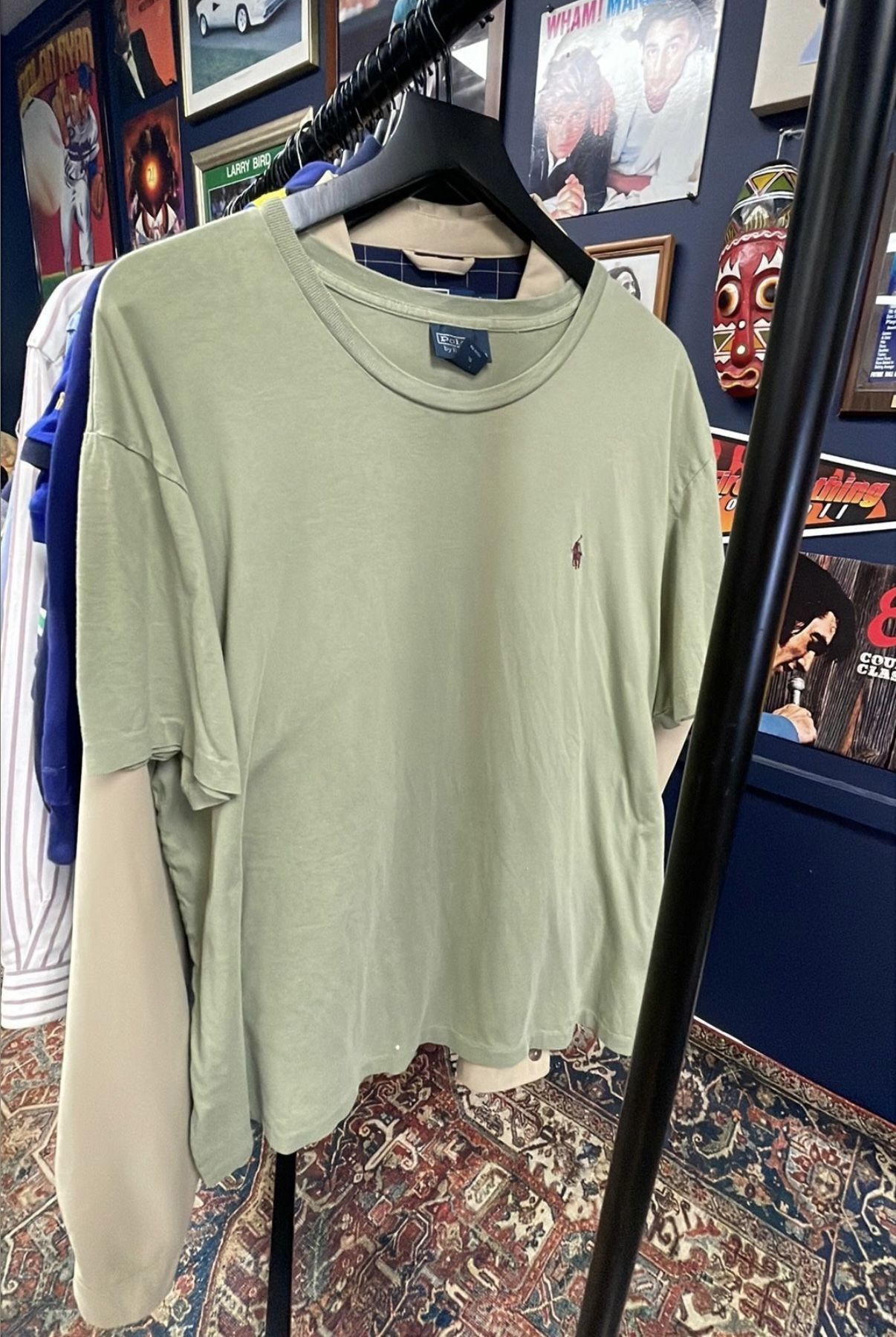 (XL)24.5x28 Vtg Ralph Lauren Pistachio Green T-Shirt