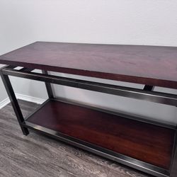 Wood and metal console table