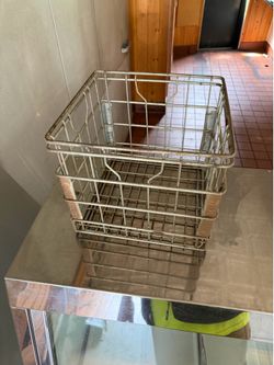 Vintage metal milk crate