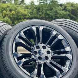 22 inch new wheels Goodyear tires 6 lug GMC Sierra Yukon Chevy Tahoe Suburban 6x139.7 black rims