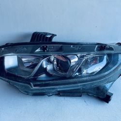 2016-2021 HONDA CIVIC LEFT DRIVER SIDE HEADLIGHT W/LED OEM CHROME 