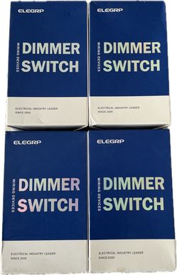 4 Pack ELEGRP Slide Dimmer Switch for Dimmable LED, CFL and Incandescent DM19-WH