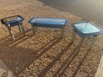 3-Piece Glass and Chrome Table Set
