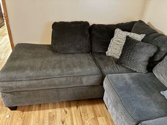 blue Fabric Sectional Sofa with Chaise