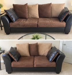 Brown Sofa & Loveseat Set – Matching Living Room