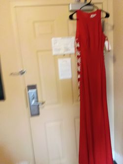 Red bridesmaid dress never been worn