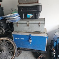 4 Tool Boxes With Tools And Wagon