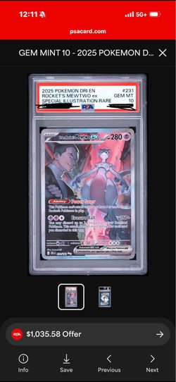 PSA graded Pokemon Card Slabs 8 through 10