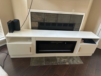 Alazik 80” W TV Stand with Electric Fireplace
