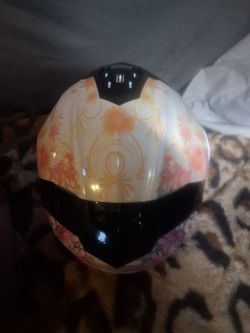 Full Face Motorcycle Helmet Floral Design