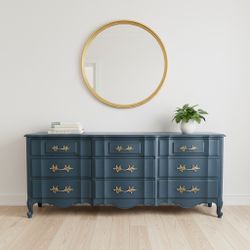 French Provincial Vintage Blue Dresser
