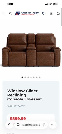 Winslow Glider Reclining Console Loveseat