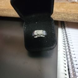 925 Sterling Silver Band With Butterflies Size 6